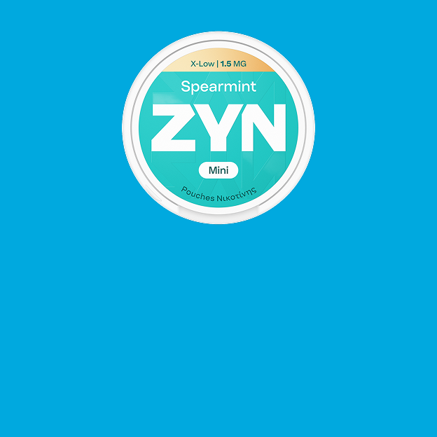 Spearmint X-Low 1.5mg ZYN can on blue background.