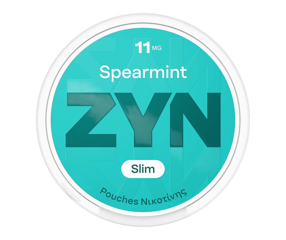 ZYN SPEARMINT Slim 11mg - light green nicotine pouch can