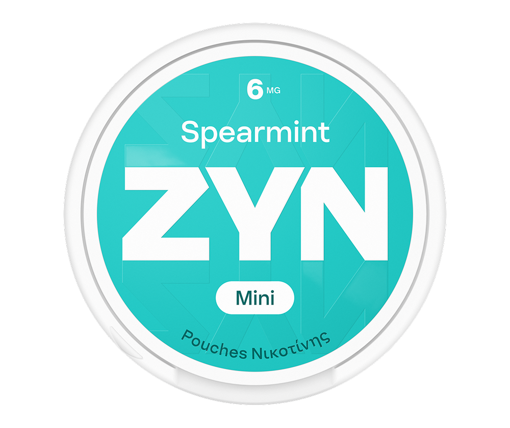 ZYN SPEARMINT Mini 6mg - light green nicotine pouch can