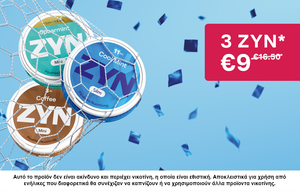 ​3 ZYN cans on a bright blue background.