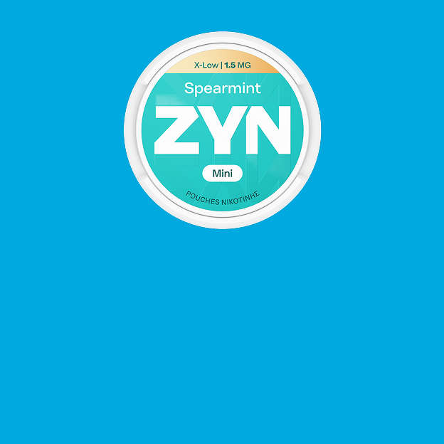 Spearmint X-Low 1.5mg ZYN can on blue background.