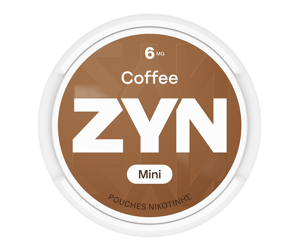 ZYN COFFEE Mini 6mg - white and brown nicotine pouch can
