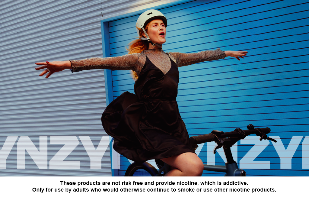 Woman riding a bike happily