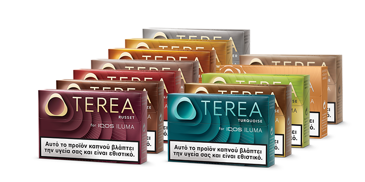 The full range of TEREA tobacco sticks packs