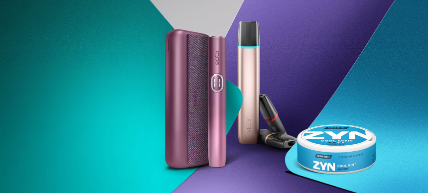 IQOS ILUMA i prime, VEEV ONE & a packet of ZYN