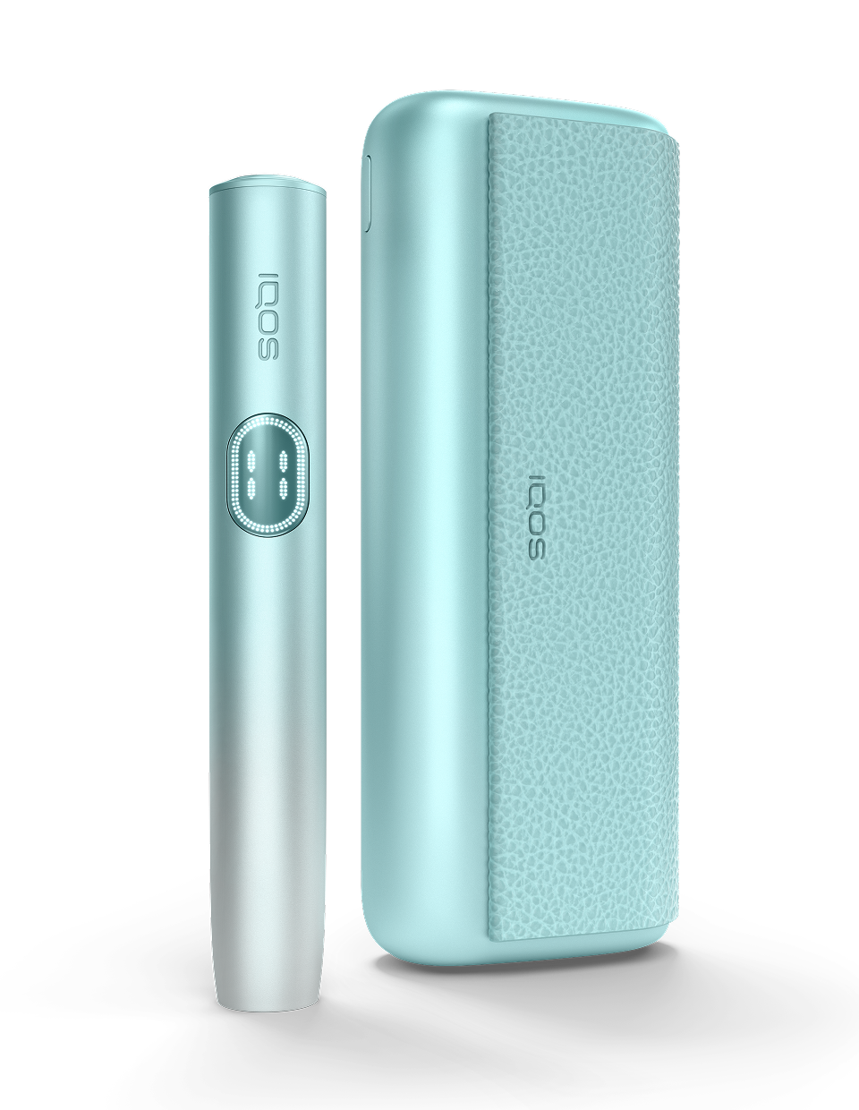 Η συσκευή IQOS ILUMA i PRIME σε χρώμα Garnet Red και ο φορτιστής της
