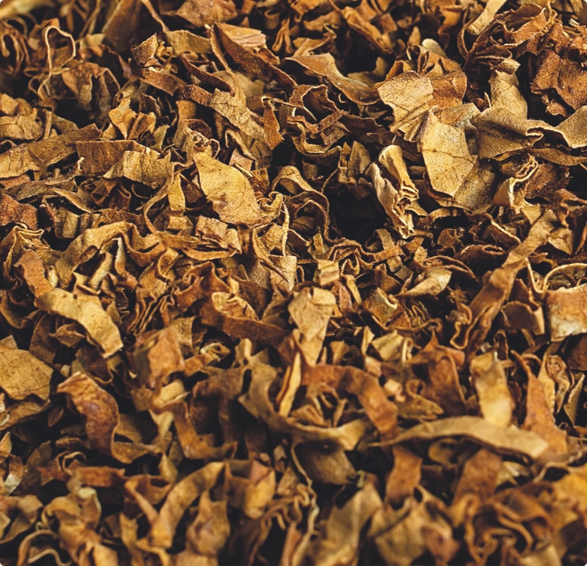 Cut tobacco leaves