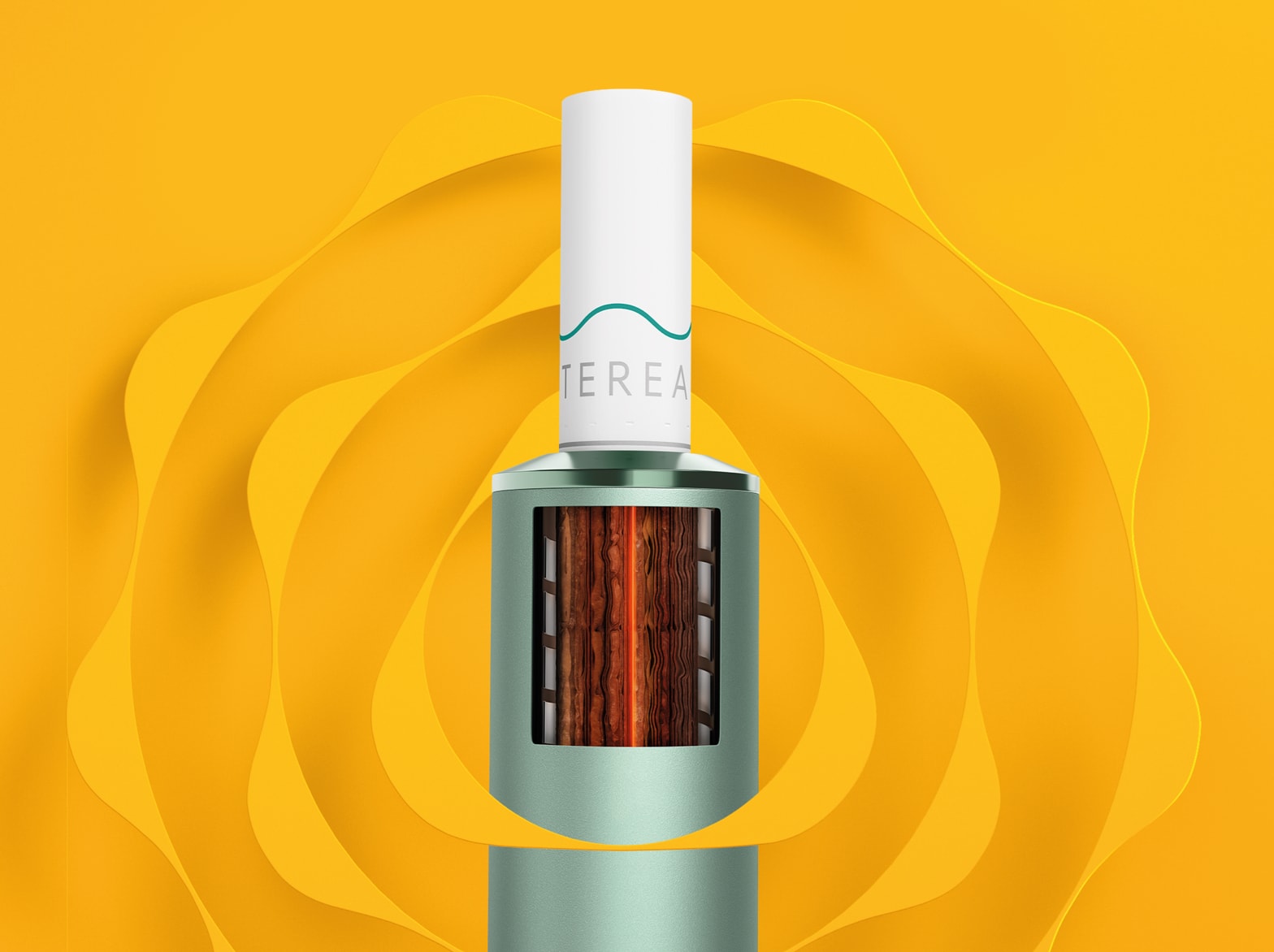 An illustration showing induction heating in IQOS ILUMA.