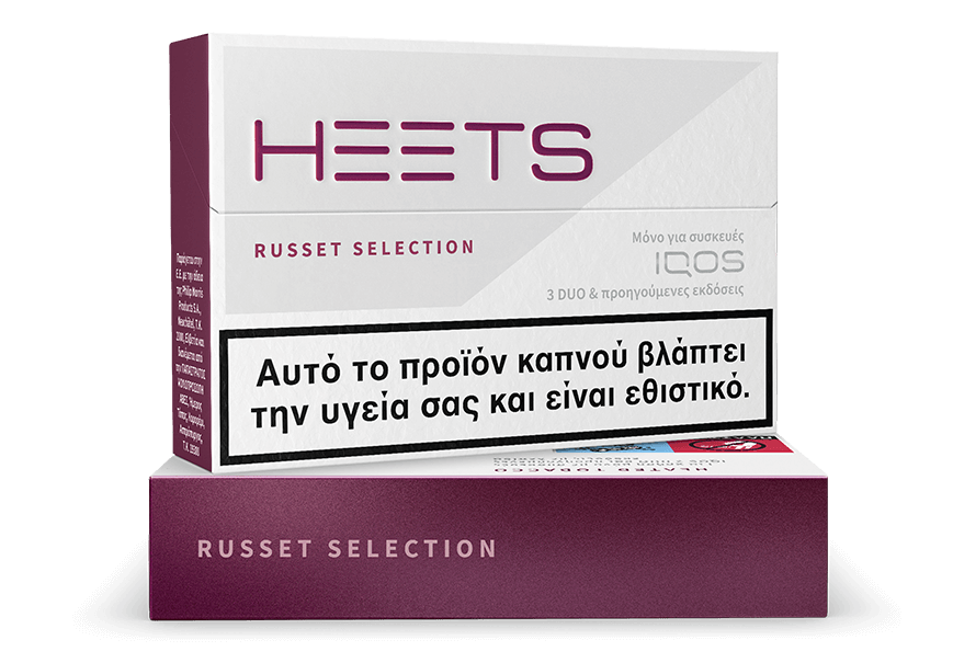 πακέτο ράβδων καπνού heets russet