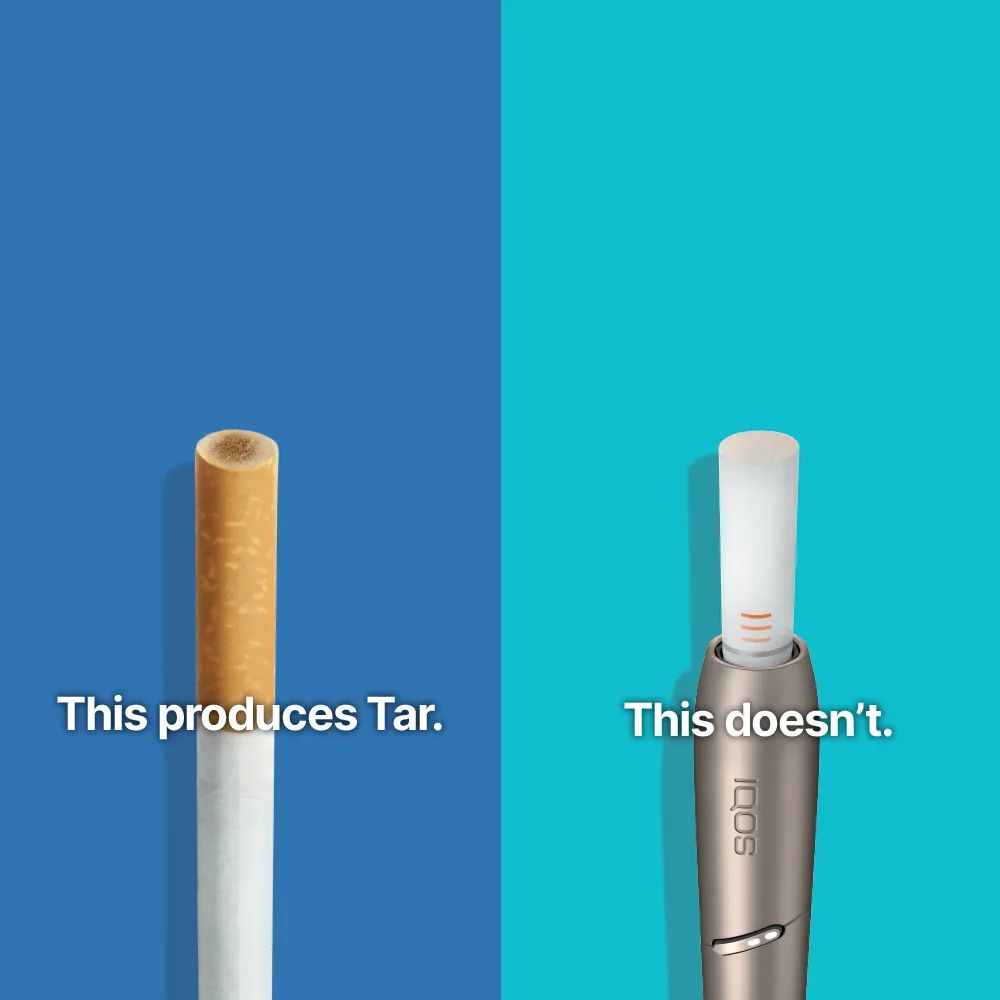 cigarette produce tar iqos doesn't