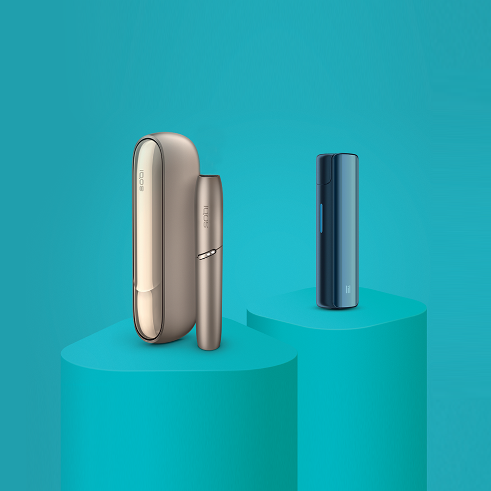 IQOS 3 DUO Gold and lil SOLID Cosmic Blue