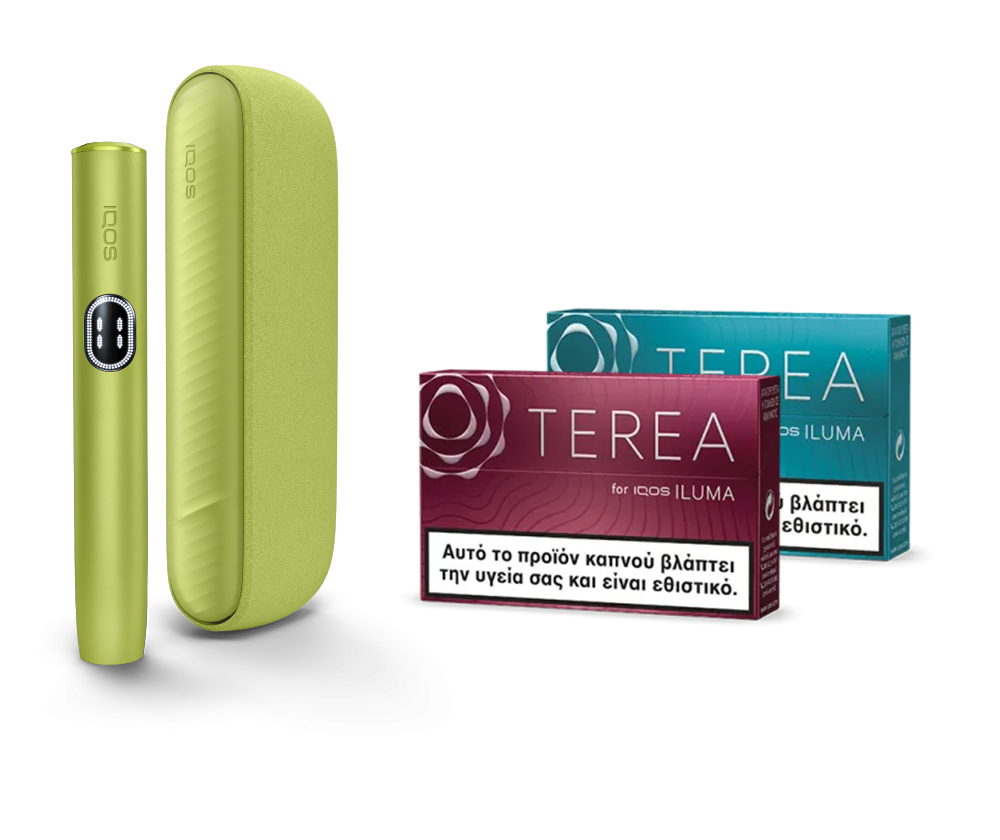 IQOS ILUMA i Leaf Green & two TEREA packs