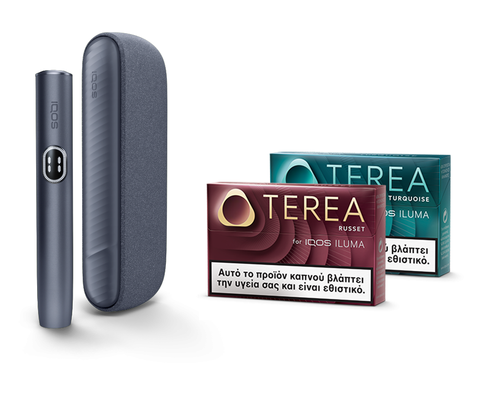IQOS ILUMA i Midnight Black & two TEREA packs main