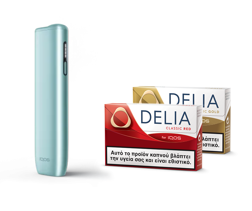 IQOS ILUMA i ONE Breeze Blue & two DELIA packs fullscreen