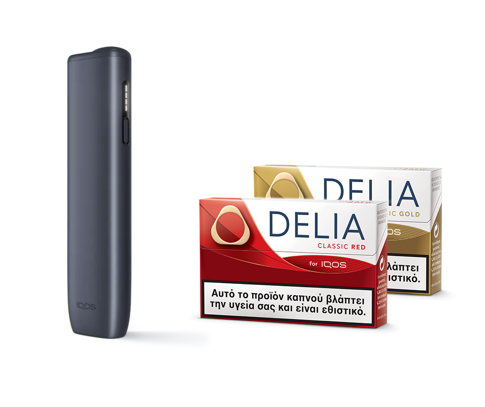 IQOS ILUMA i ONE Midnight Black & two DELIA packs fullscreen