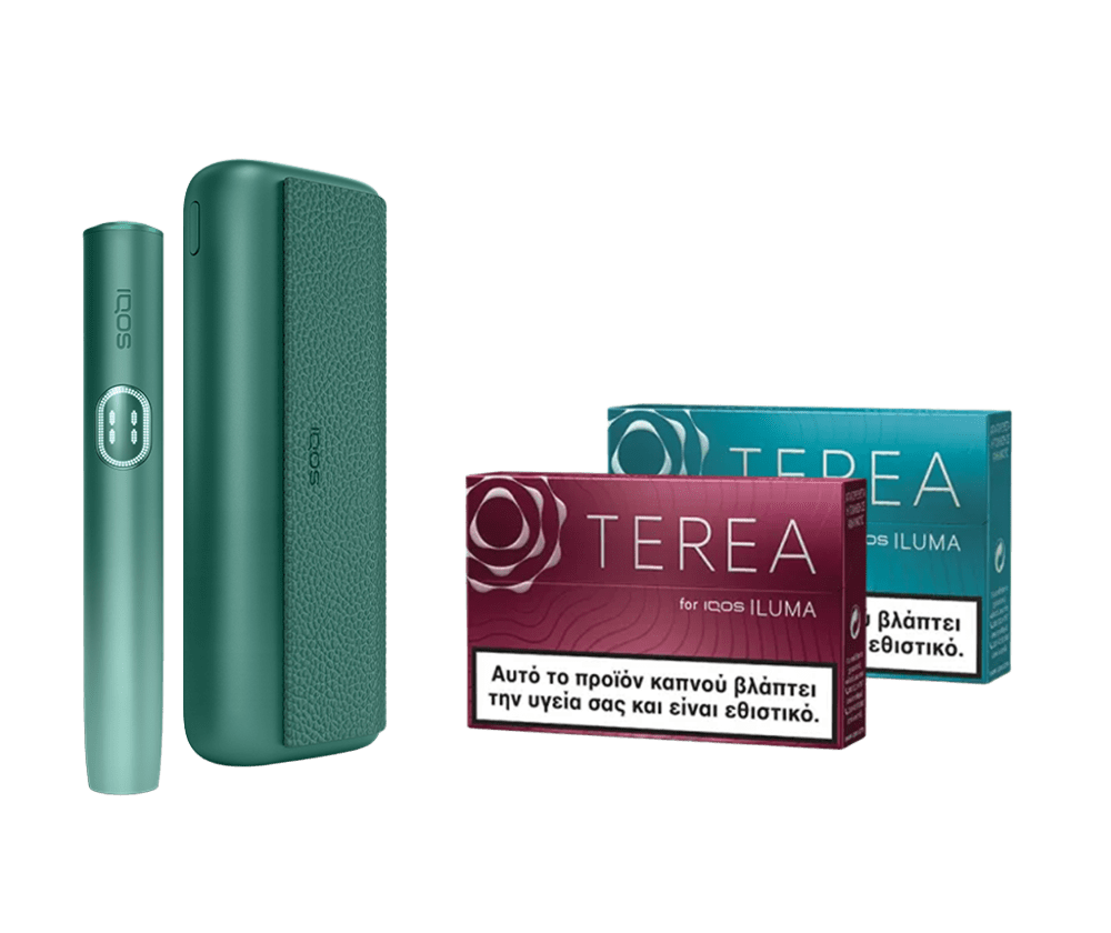IQOS ILUMA i PRIME Aspen Green & two TEREA packs