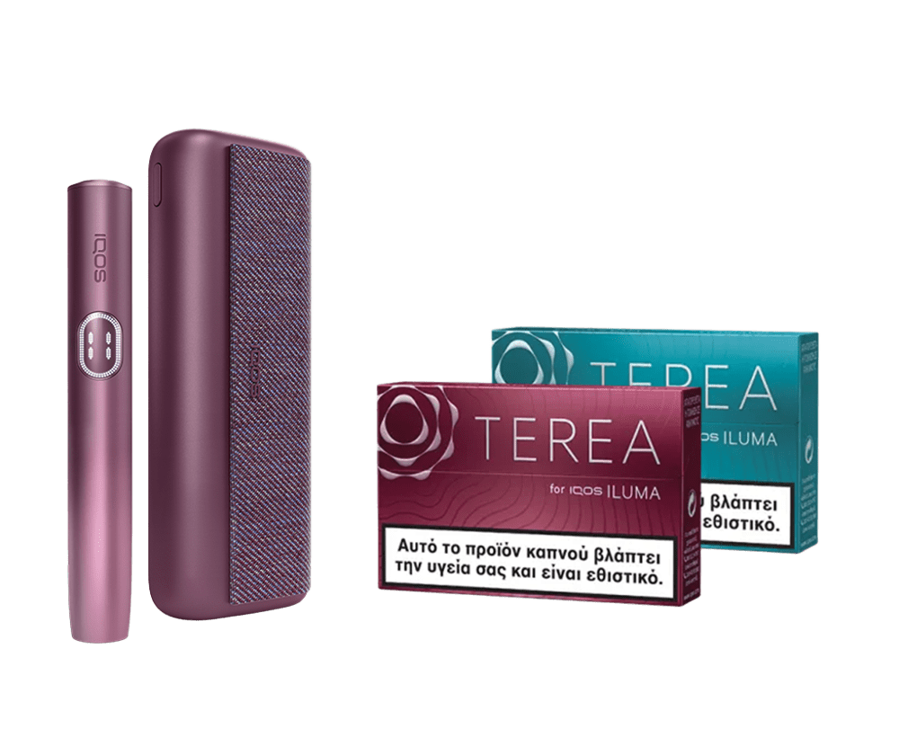 IQOS ILUMA i PRIME Garnet Red  & δύο πακέτα TEREA