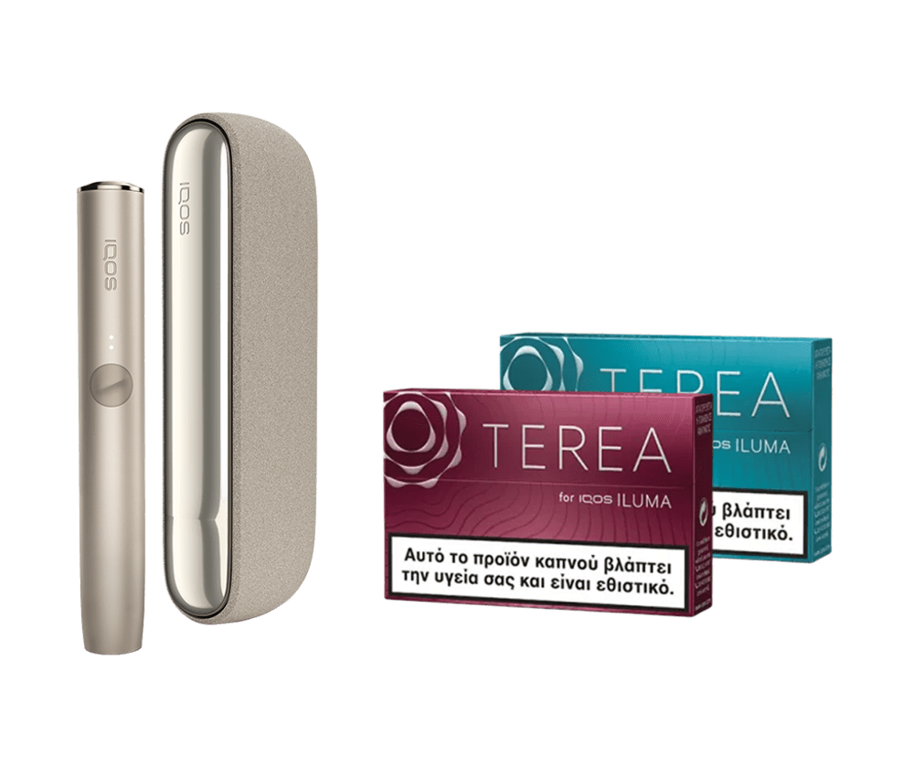 συσκευή θέρμανσης καπνού IQOS ILUMA Pebble beige & δύο πακετα TEREA